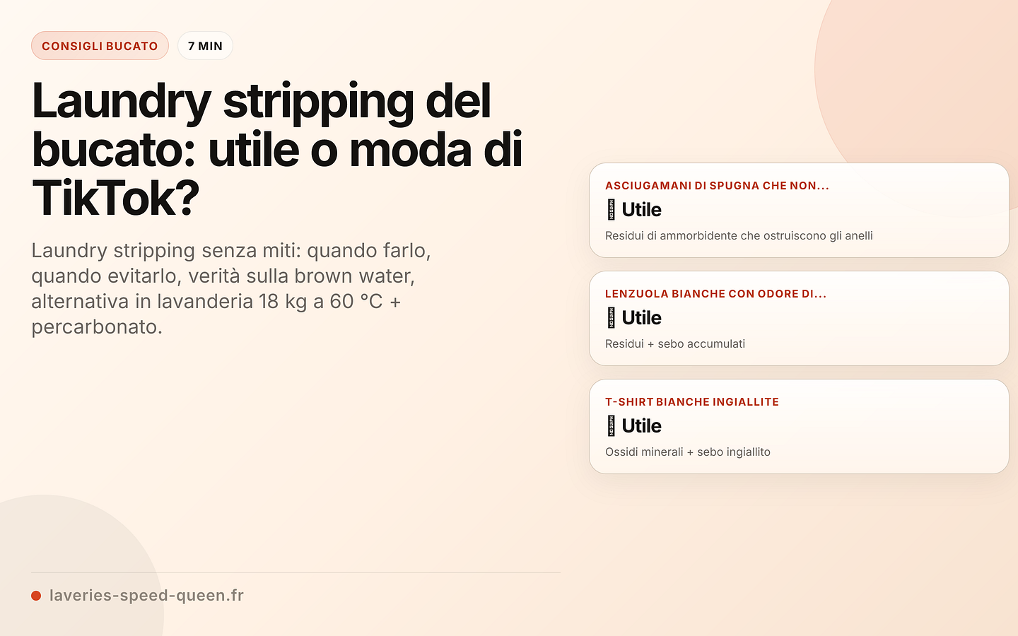 Laundry stripping del bucato, protocollo e alternativa in lavanderia