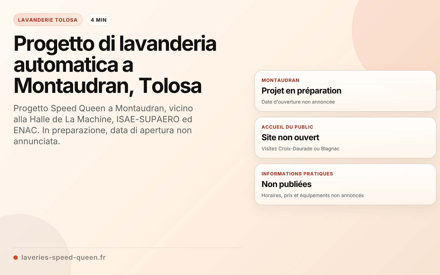 Progetto di lavanderia automatica a Montaudran, Tolosa