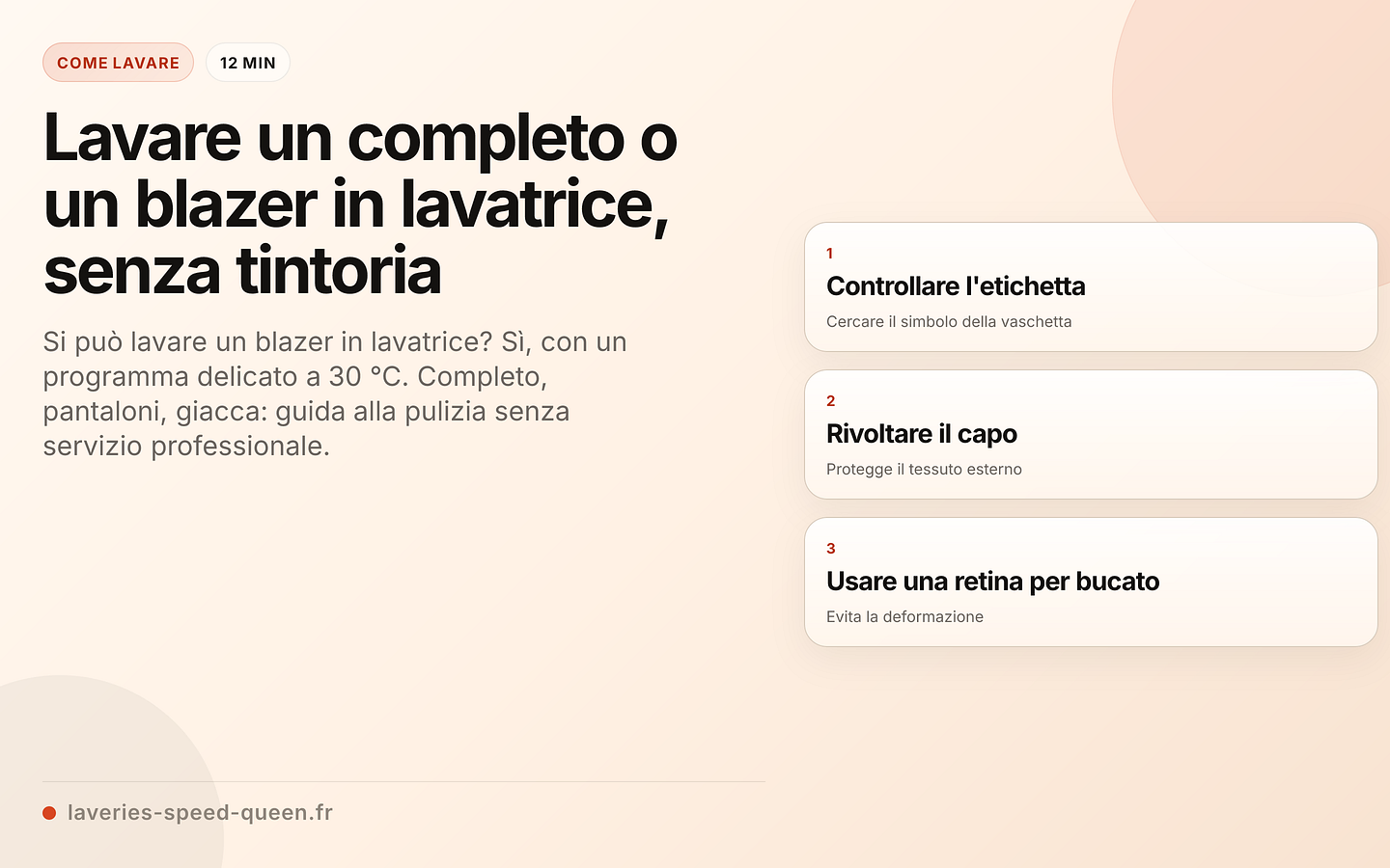 Lavare un completo o un blazer in lavatrice, senza tintoria