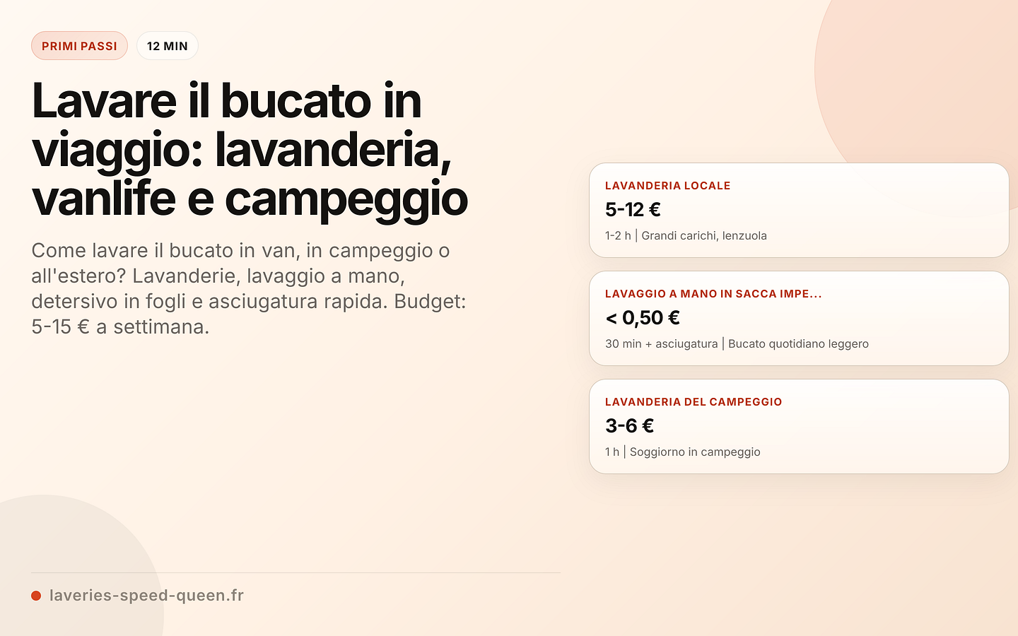 Soluzioni per lavare il bucato in viaggio nelle diverse situazioni