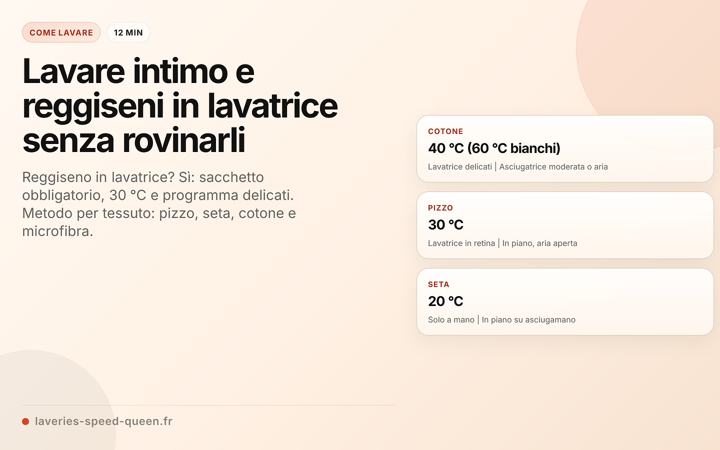 Lavaggio dell'intimo in base al tessuto