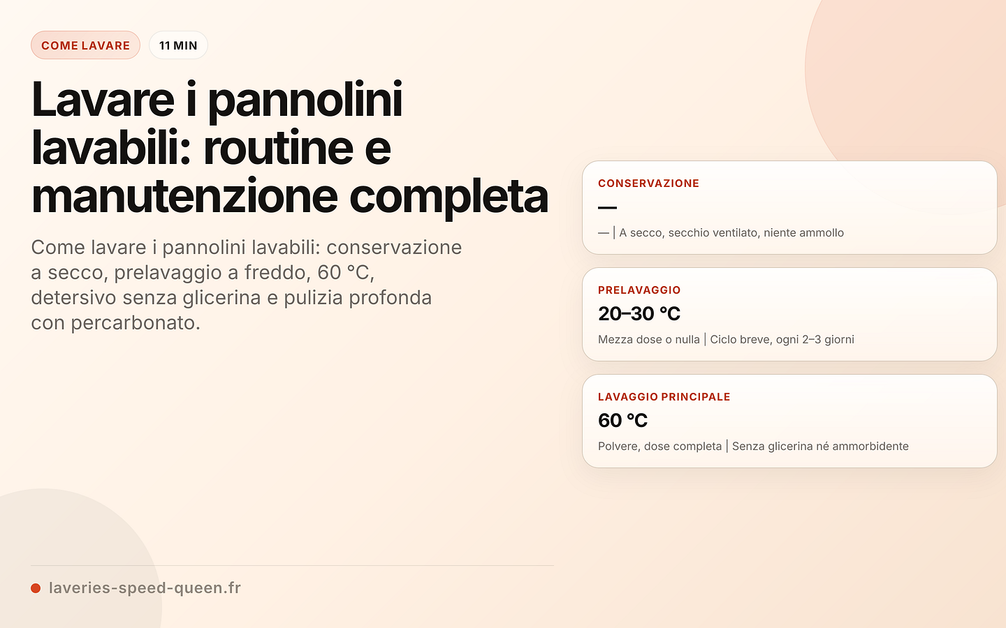 Routine di lavaggio dei pannolini lavabili