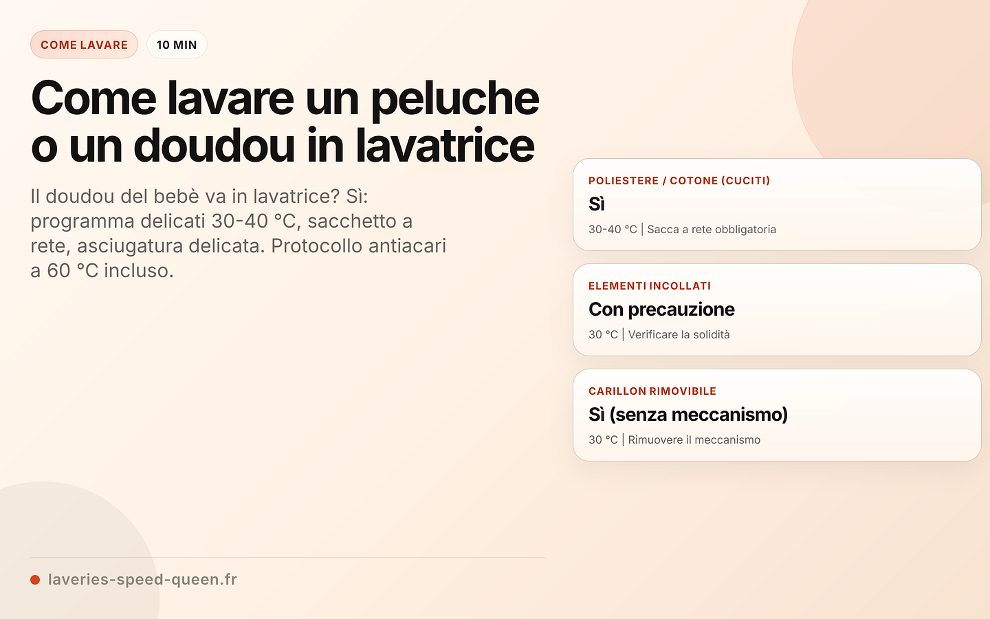 Lavaggio di peluche e doudou