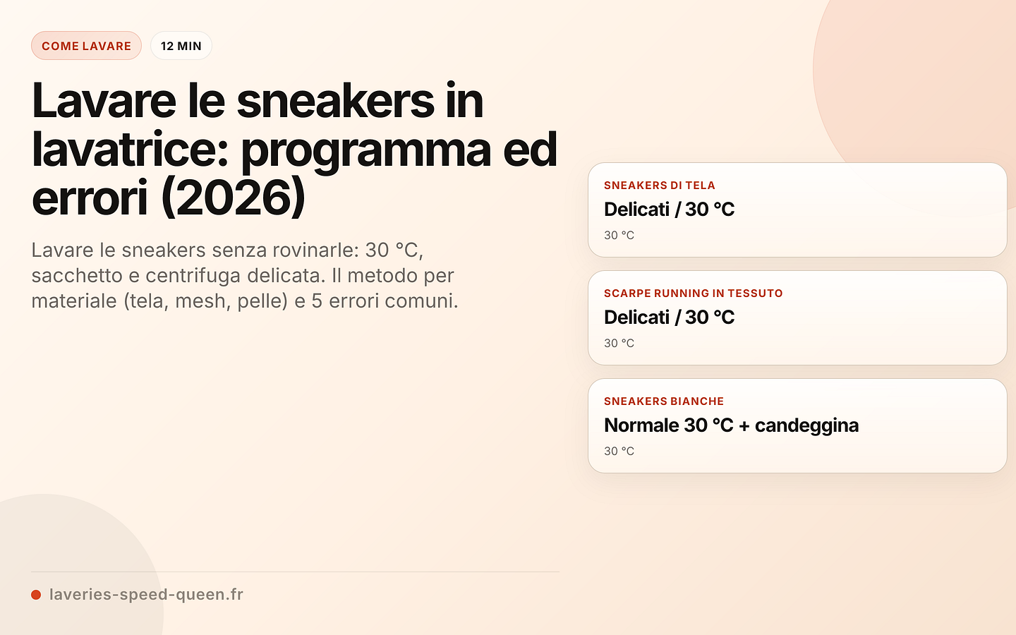 Lavare le sneakers in lavatrice: programma ed errori (2026)