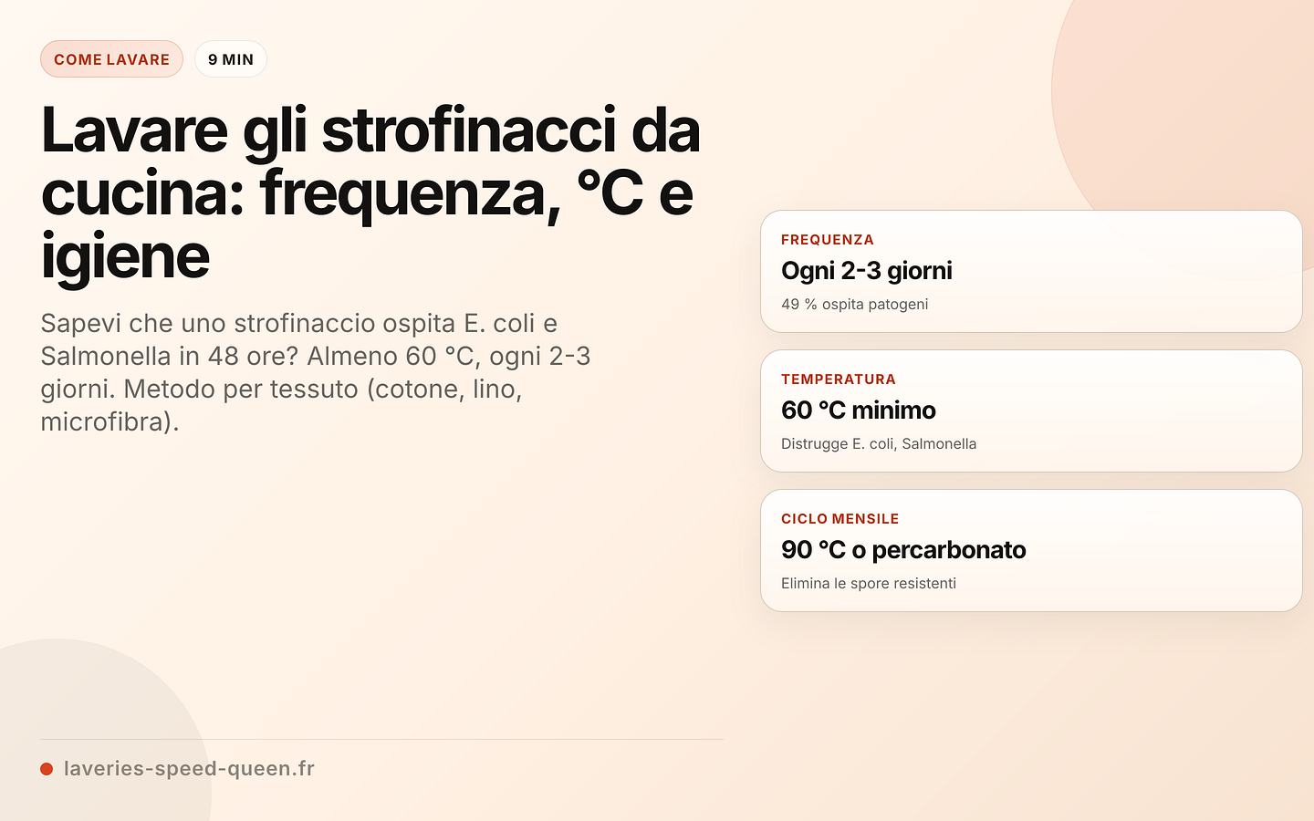 Lavaggio degli strofinacci da cucina