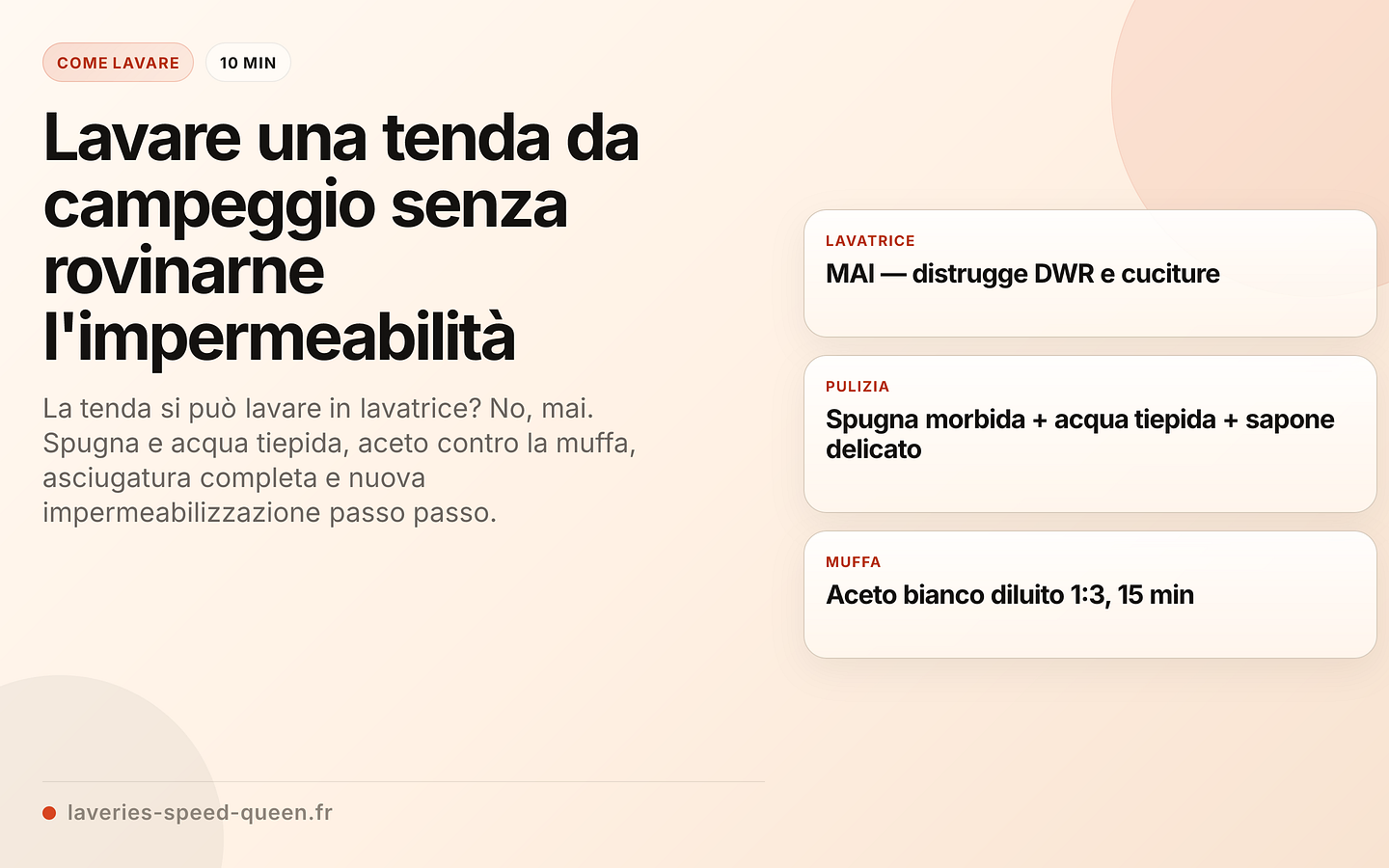 Manutenzione di una tenda da campeggio