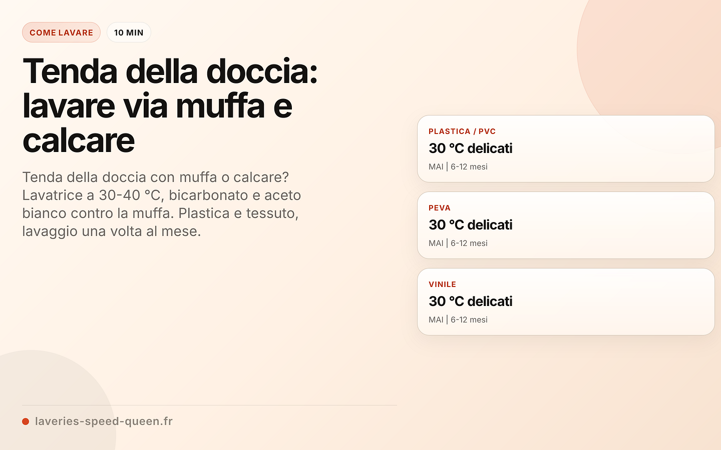Tenda della doccia: lavaggio in base al materiale