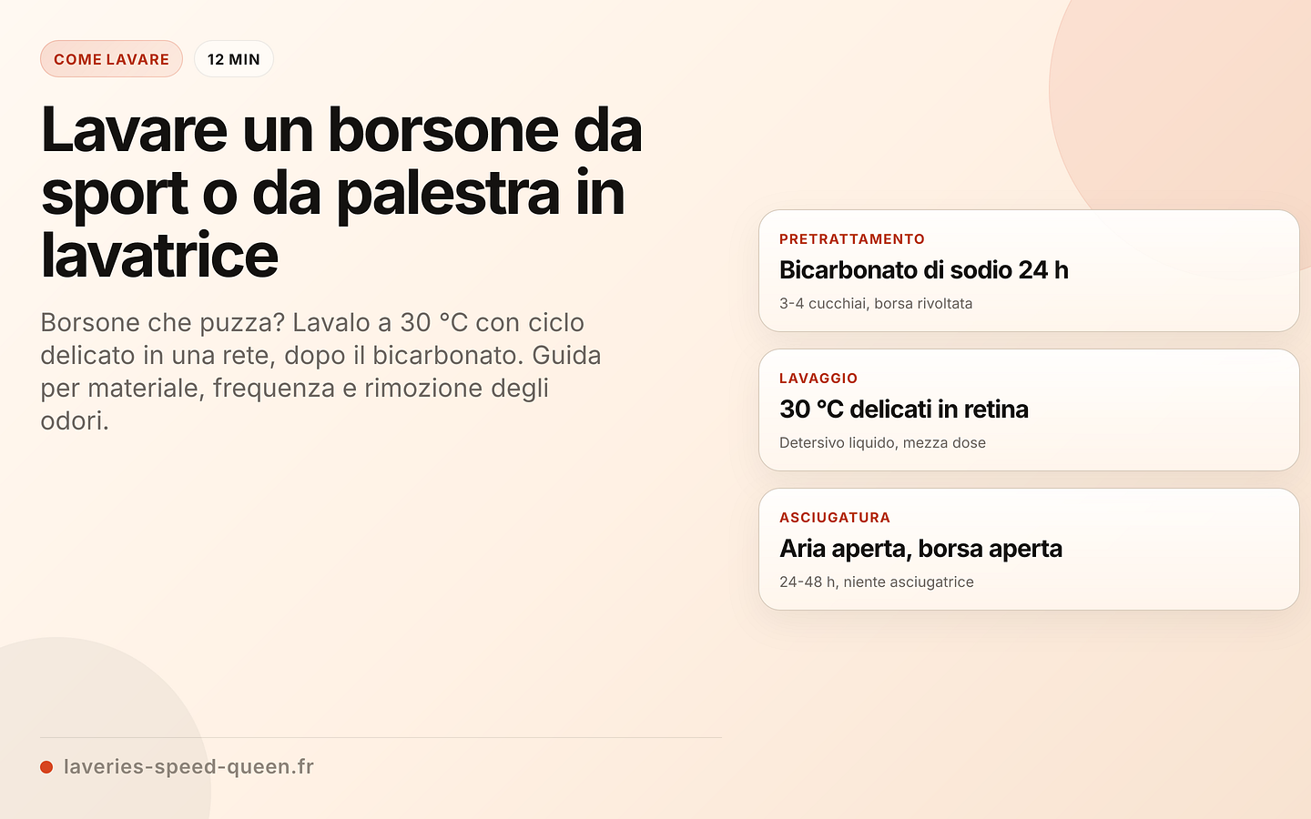 Cura del borsone sportivo: lavaggio ed eliminazione degli odori