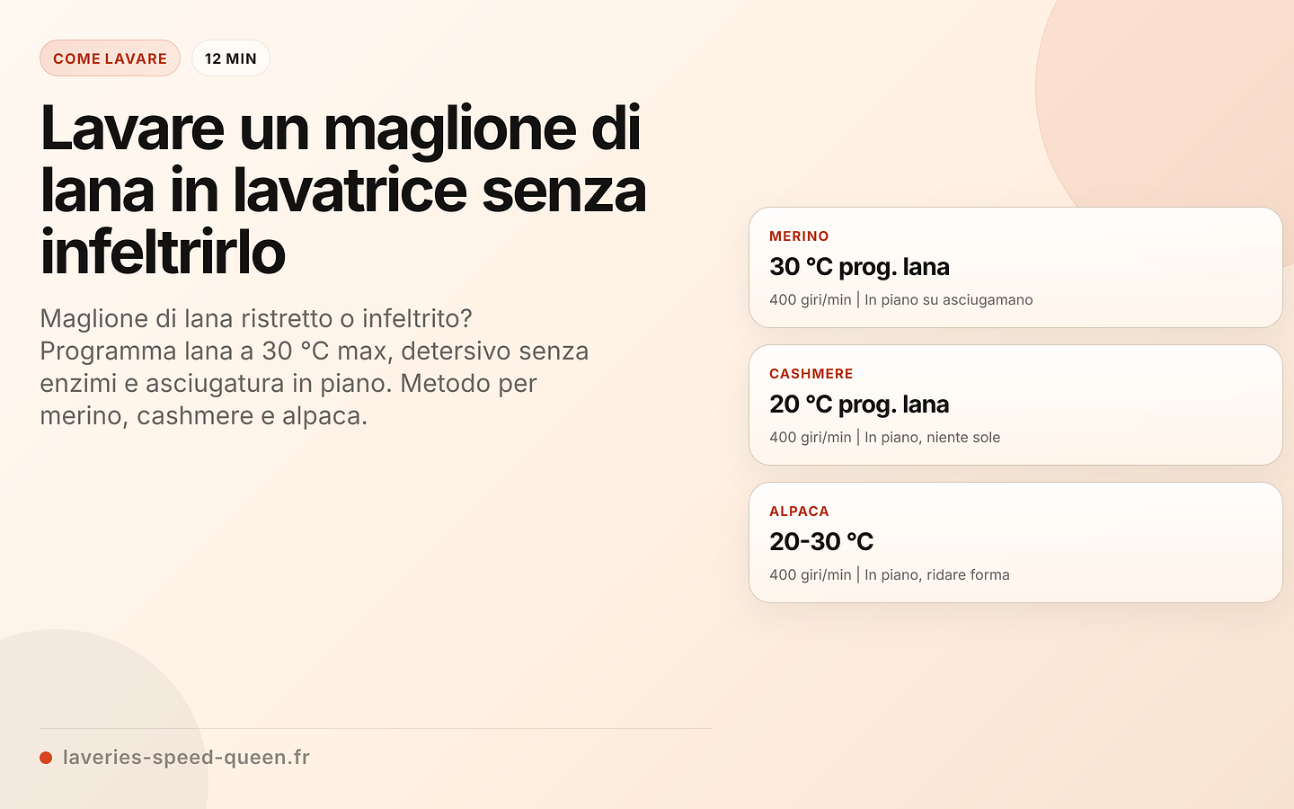 Lavaggio per tipo di lana