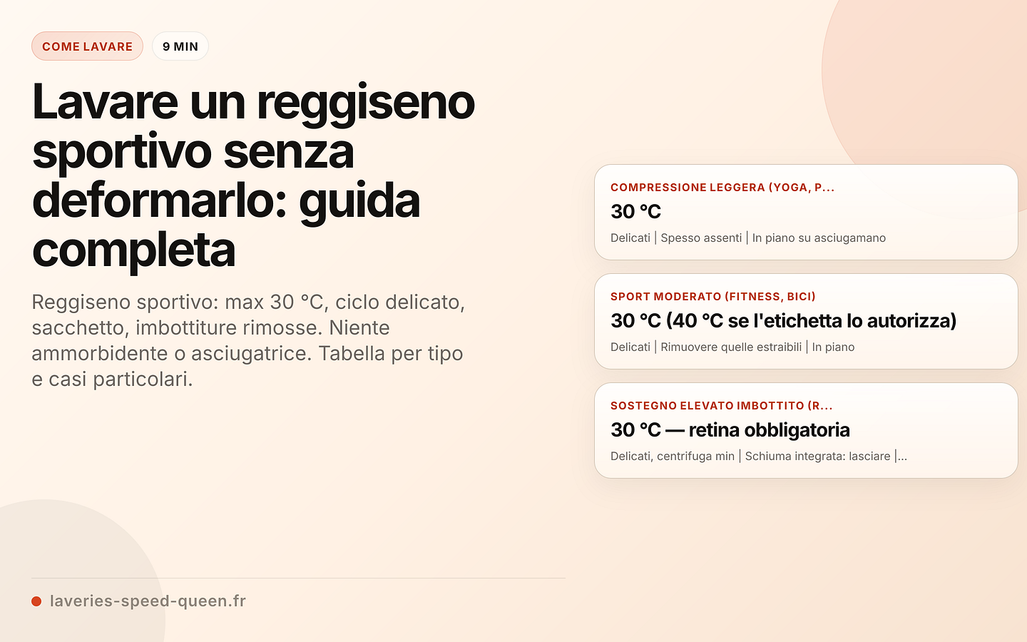 Reggiseno sportivo disteso su un asciugamano dopo il lavaggio a 30 °C in un sacchetto