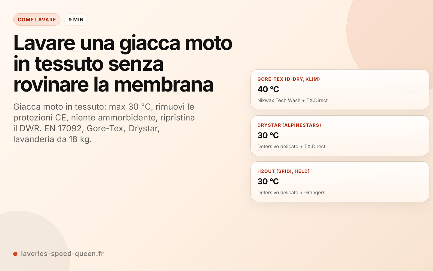Procedura di lavaggio di una giacca moto in tessuto con membrana impermeabile