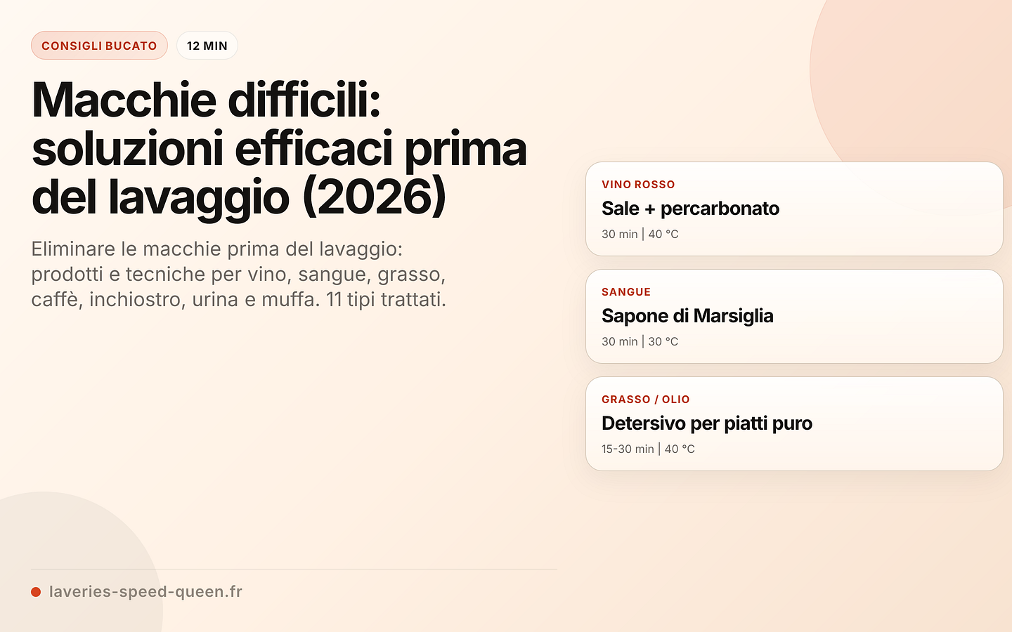 Macchie difficili: soluzioni efficaci prima del lavaggio (2026)