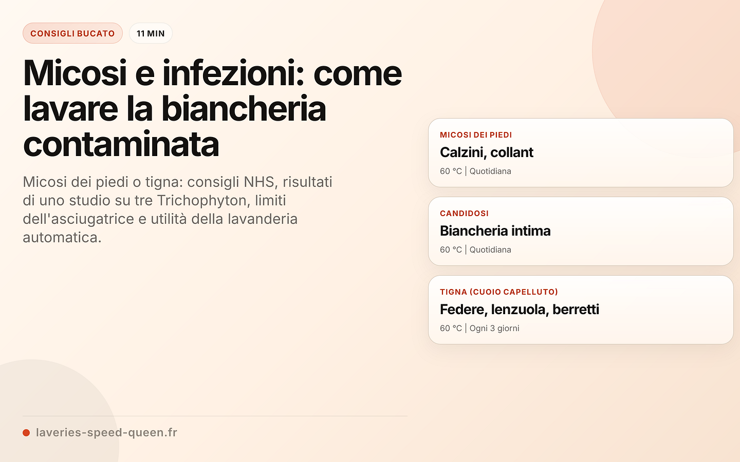 Lavaggio della biancheria in caso di micosi: evidenze e precauzioni