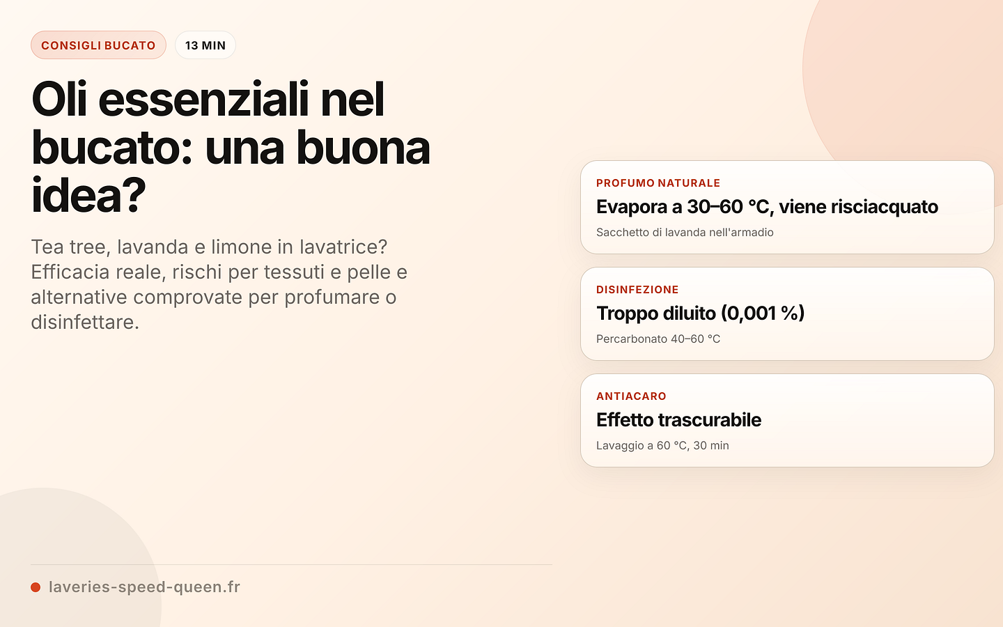 Oli essenziali in lavatrice: promesse e realtà