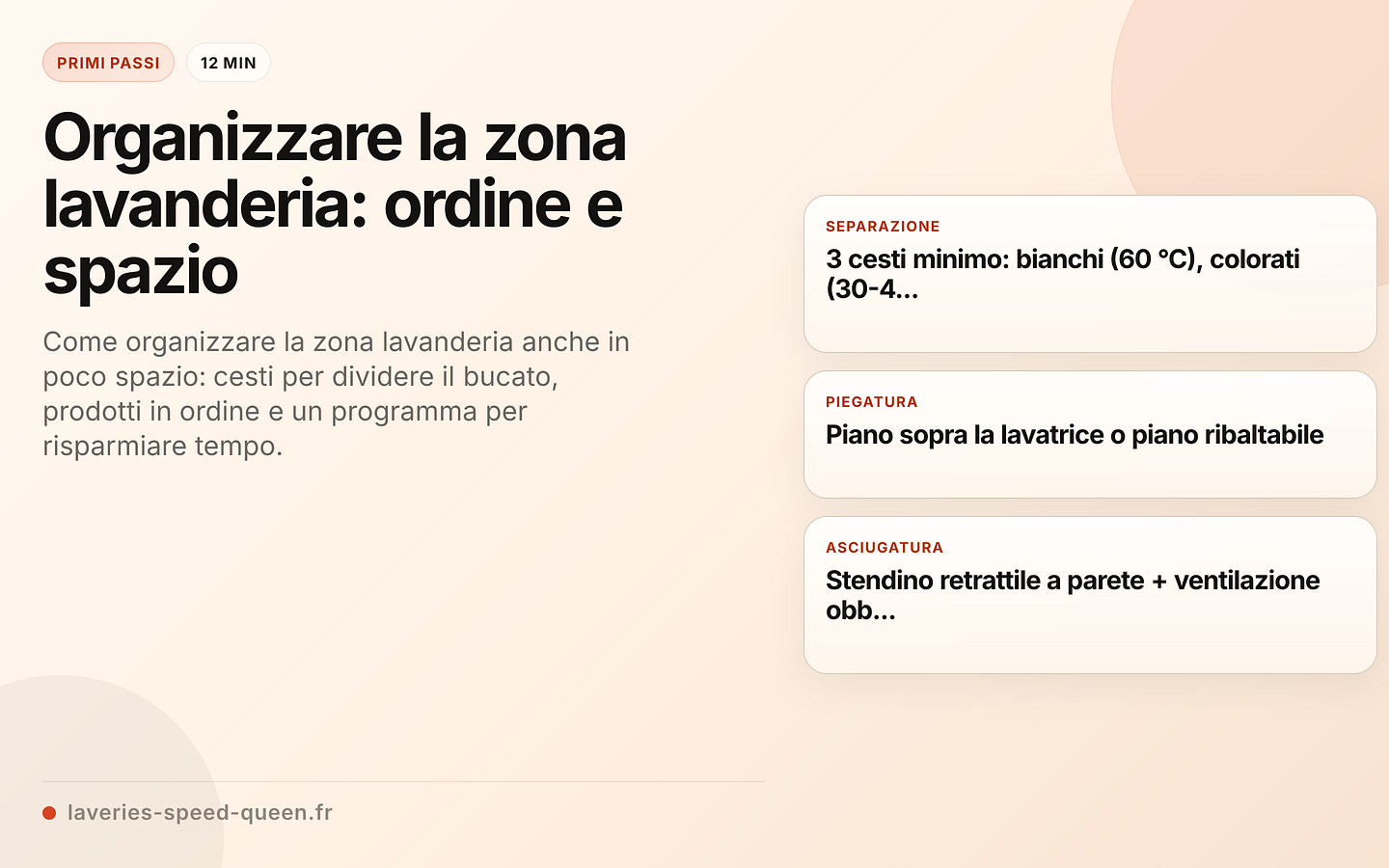Organizzazione della zona lavanderia