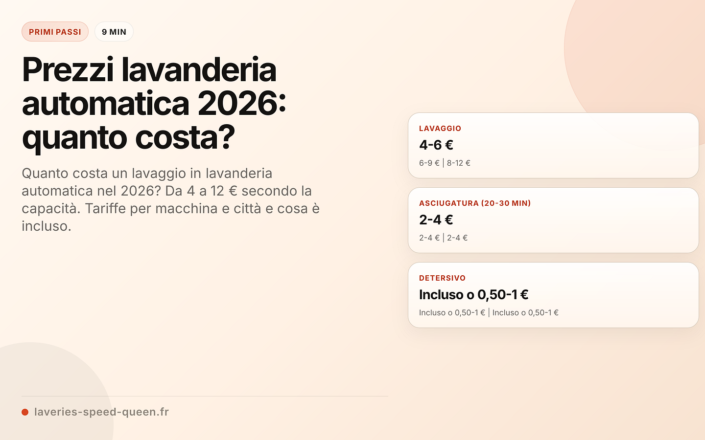 Prezzi delle lavanderie automatiche in Francia (2026)