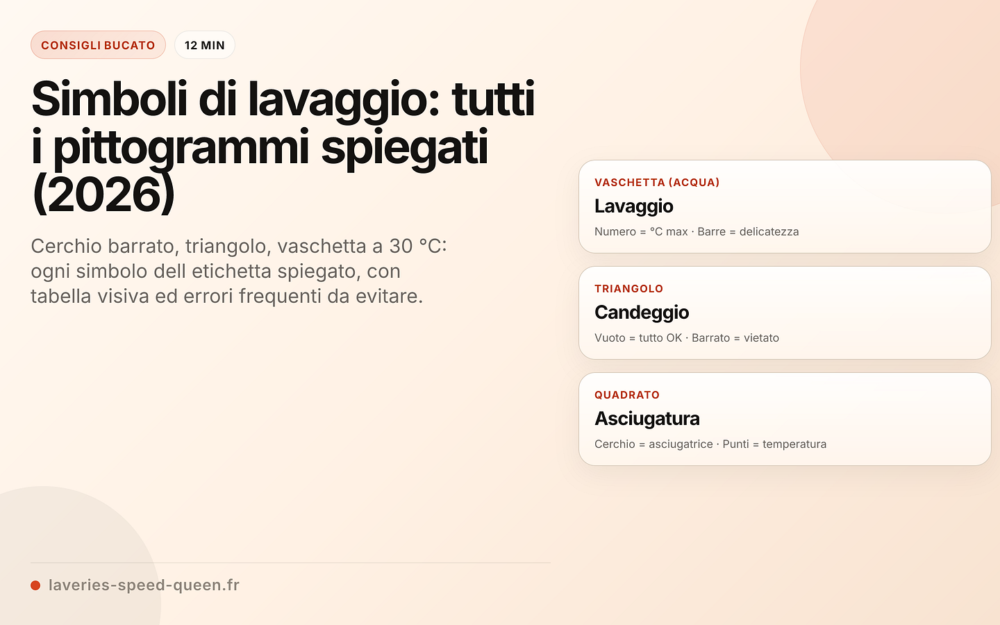 Simboli di lavaggio: tutti i pittogrammi spiegati (2026)