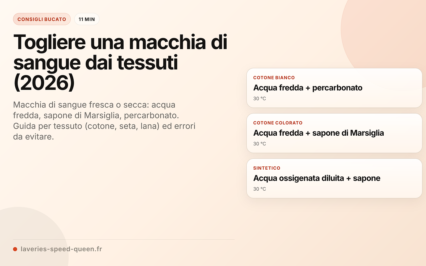 Smacchiare il sangue in base al tipo di tessuto