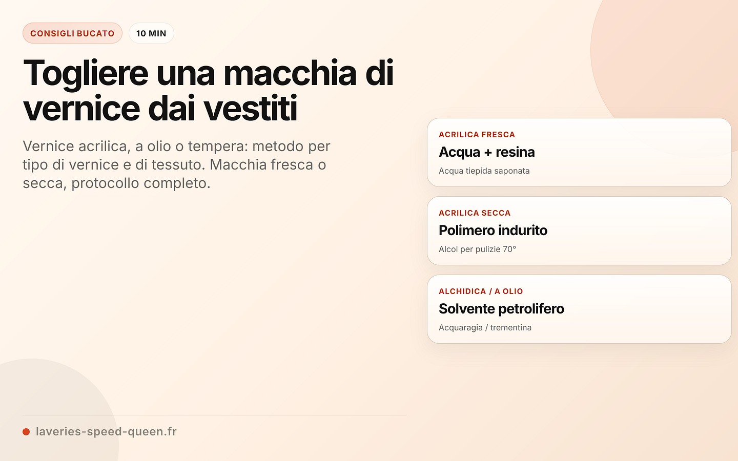 Tipo di vernice × solvente adatto