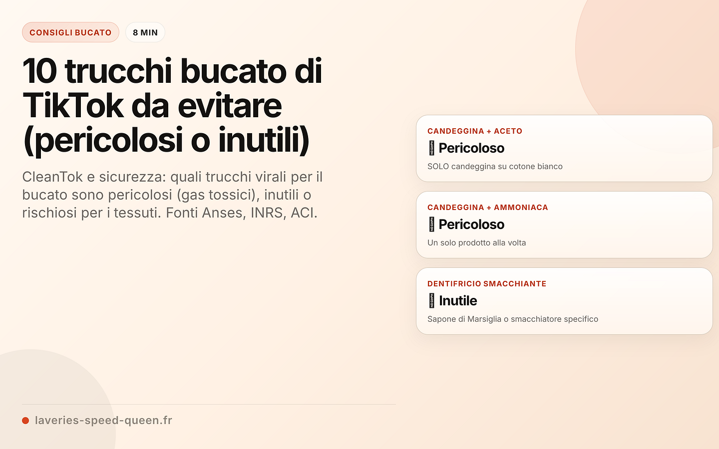 10 trucchi bucato di TikTok da evitare — sicurezza chimica