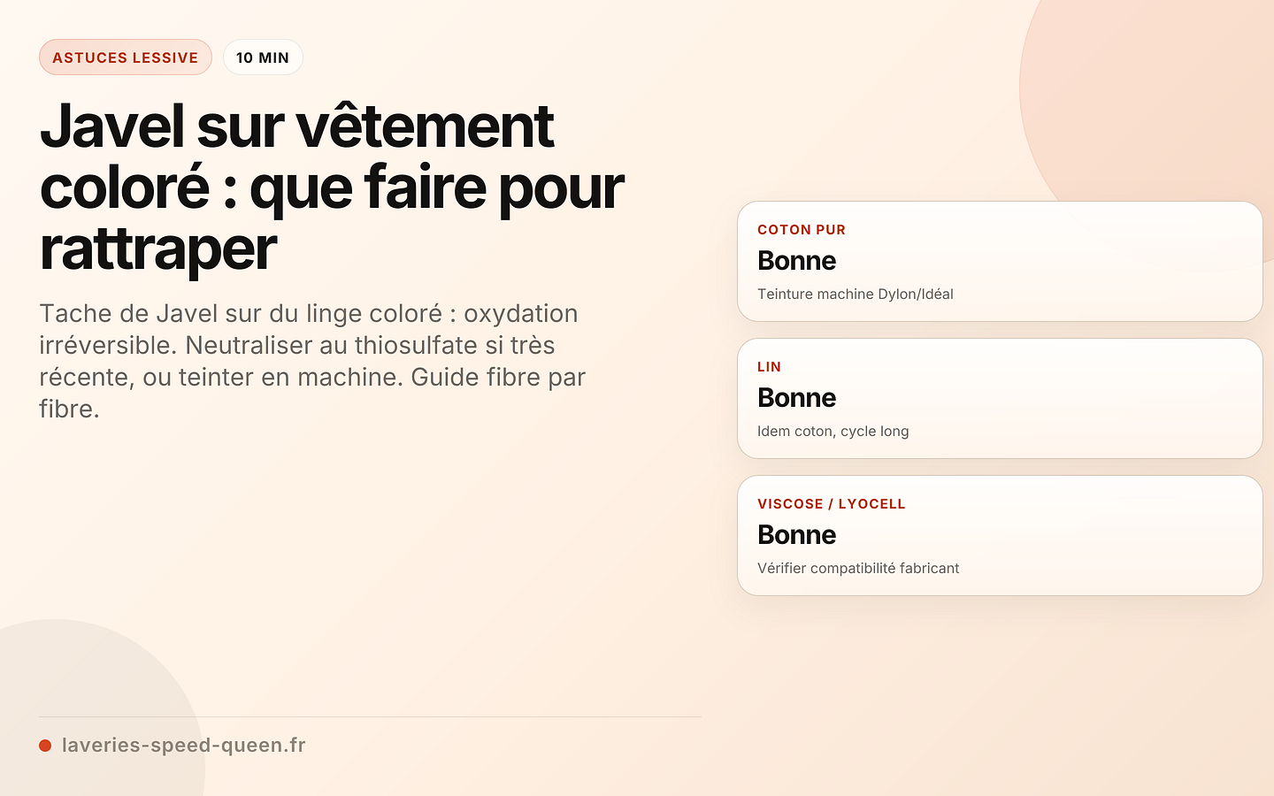 Protocole de rattrapage d'une tache de Javel sur vêtement coloré