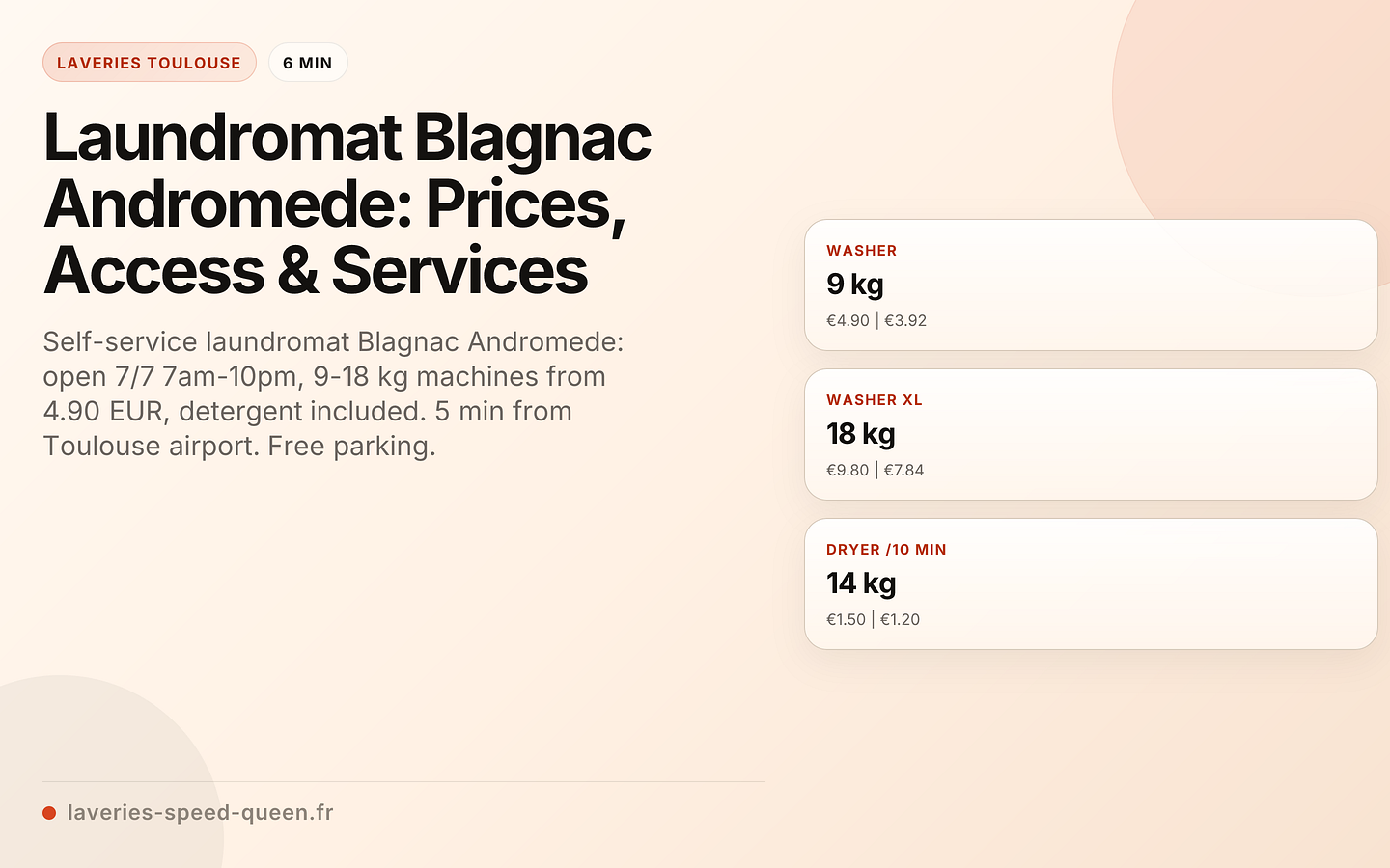 Laundromat Blagnac Andromede: Prices, Access & Services