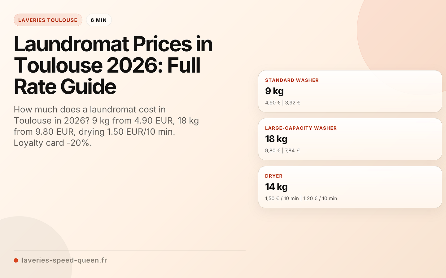 Laundromat Prices in Toulouse 2026: Full Rate Guide