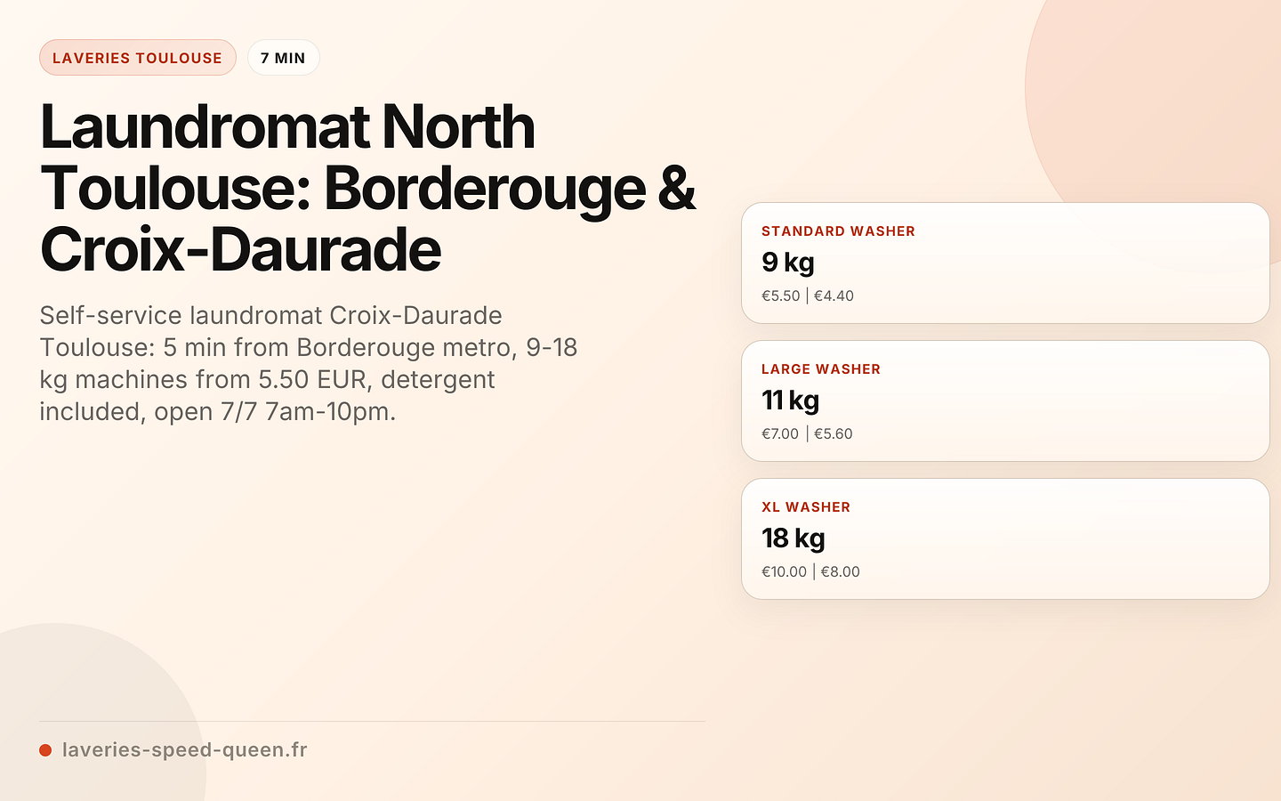 Laundromat North Toulouse: Borderouge & Croix-Daurade