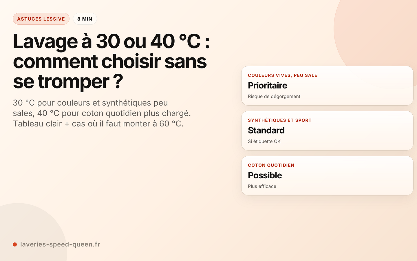 Lavage à 30 ou 40 °C : comment choisir sans se tromper ?