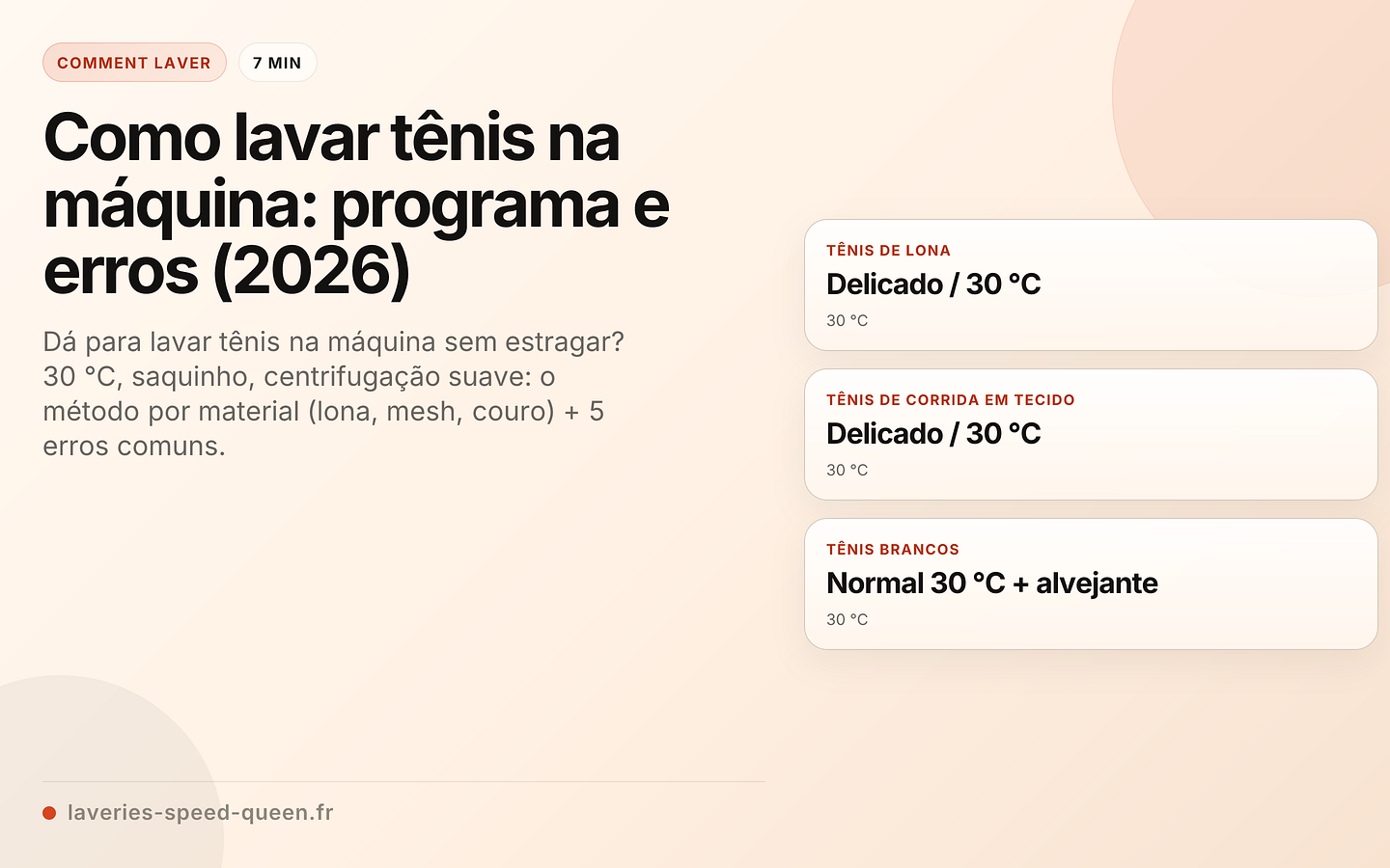 Como lavar tênis na máquina: programa e erros (2026)