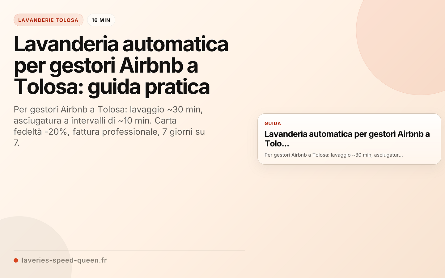 Lavanderia automatica vs servizio di lavanderia vs casa per Airbnb