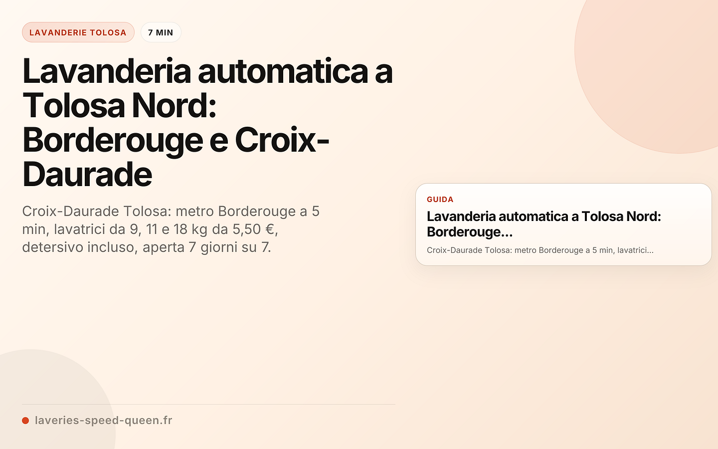 Lavanderia automatica a Tolosa Nord: Borderouge e Croix-Daurade