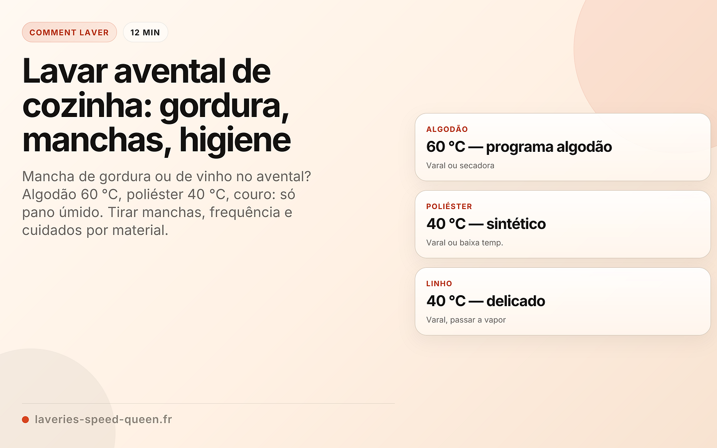 Lavar avental de cozinha: gordura, manchas, higiene