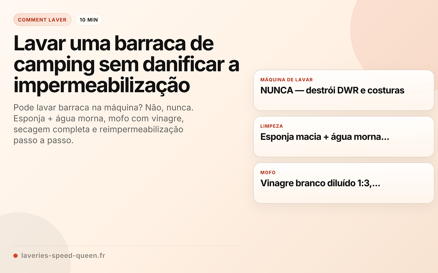 Lavar uma barraca de camping sem danificar a impermeabilização