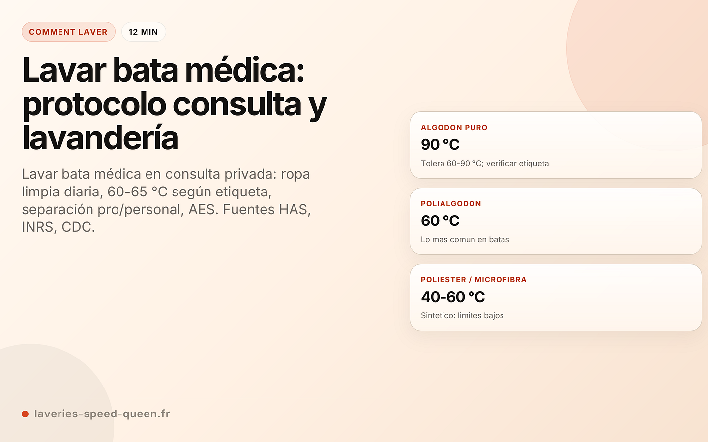 Protocolo de lavado de una bata médica en consulta privada
