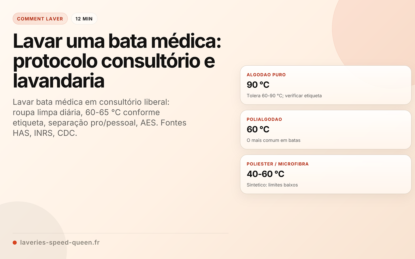 Protocolo de lavagem de uma bata médica em consultório liberal
