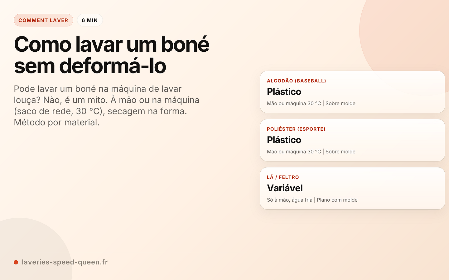 Como lavar um boné sem deformá-lo