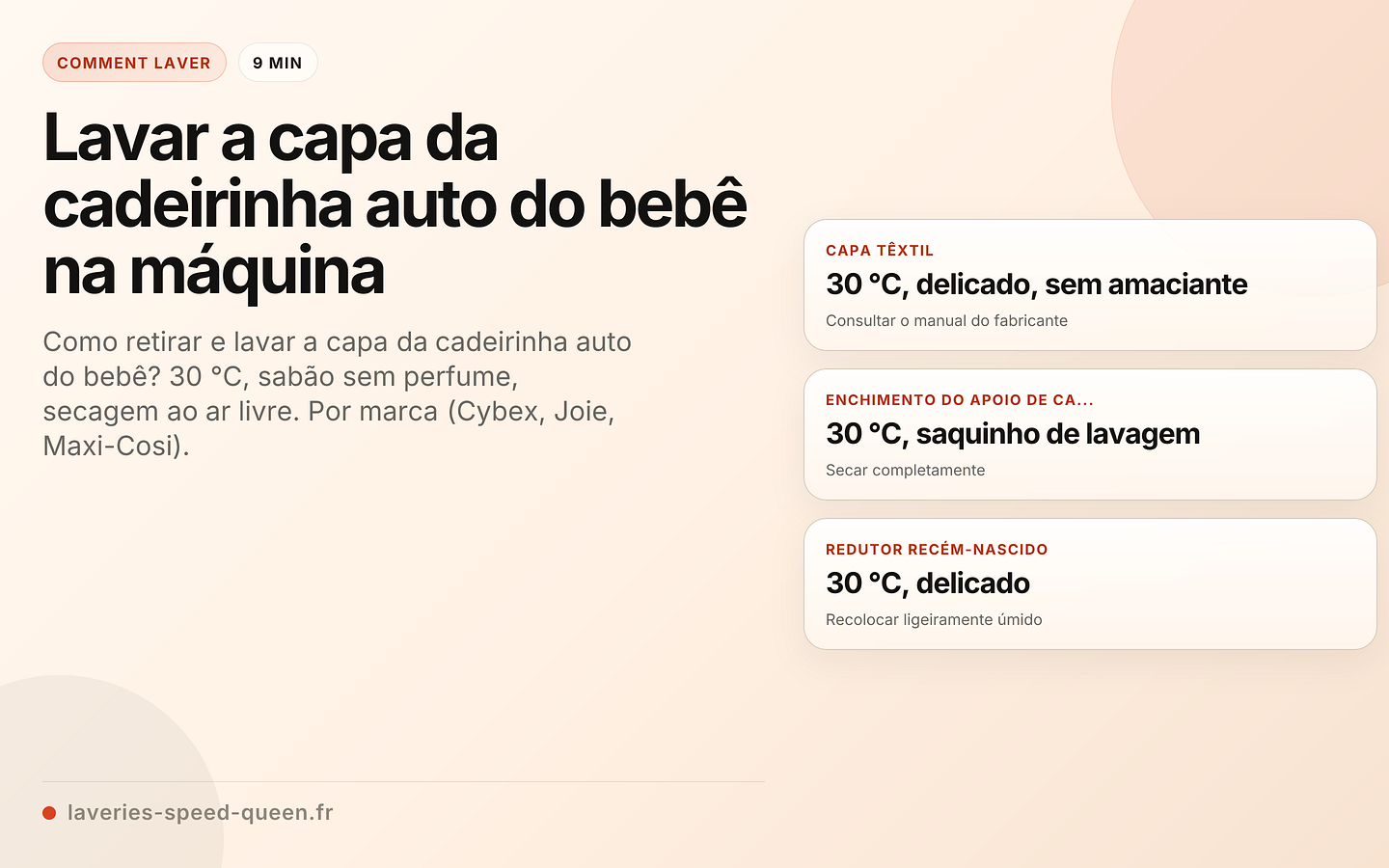 Lavar a capa da cadeirinha auto do bebê na máquina