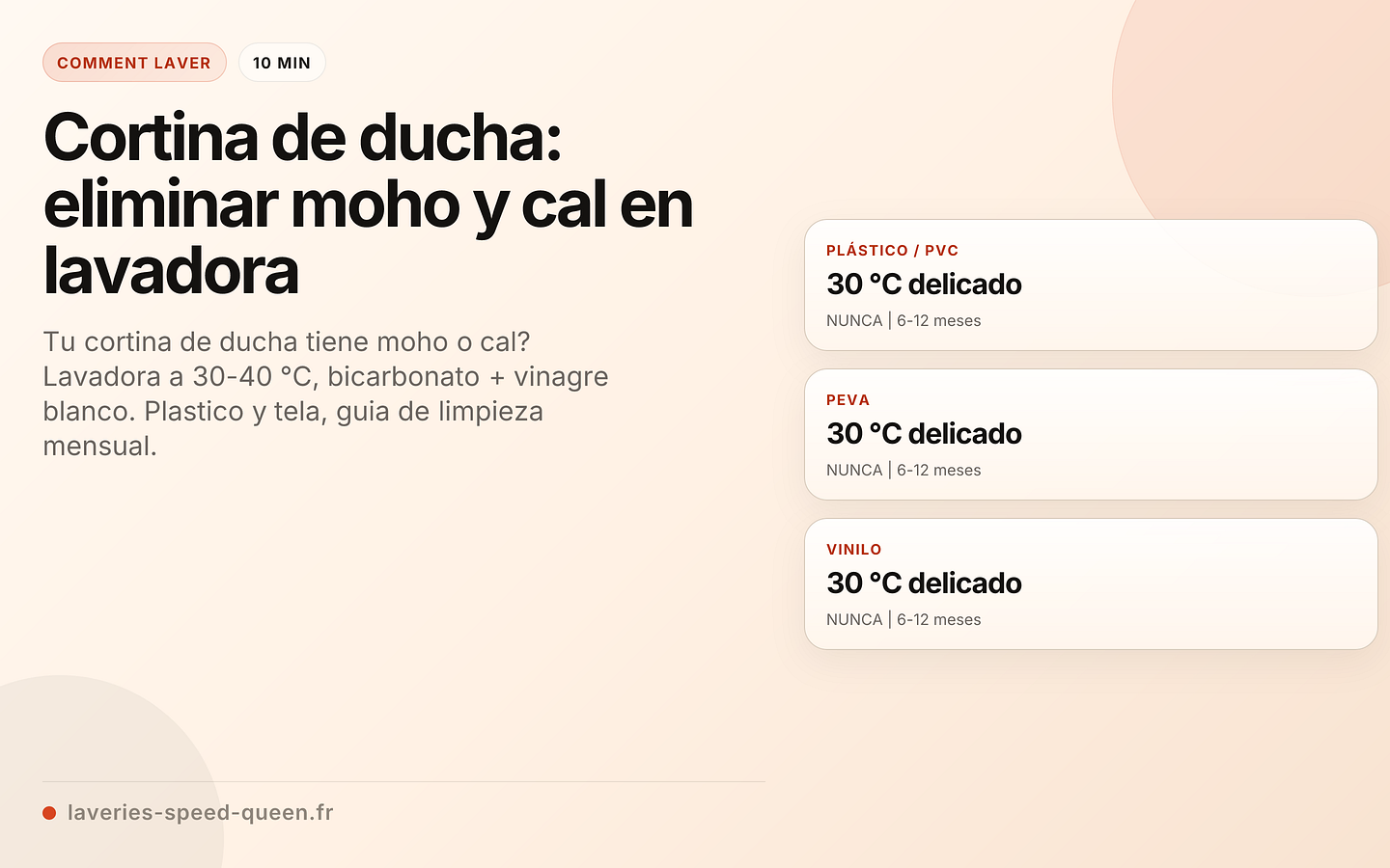 Cortina de ducha: eliminar moho y cal en lavadora