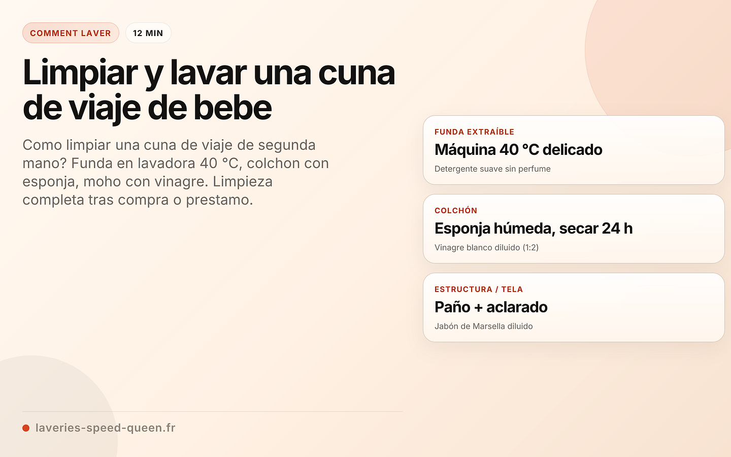 Limpiar y lavar una cuna de viaje de bebe