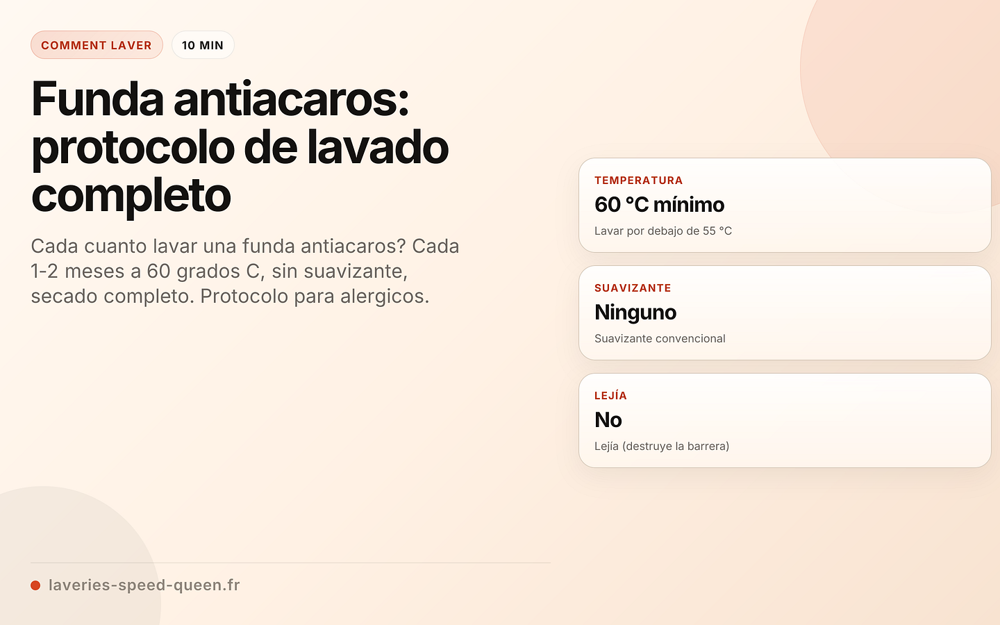 Funda antiacaros: protocolo de lavado completo