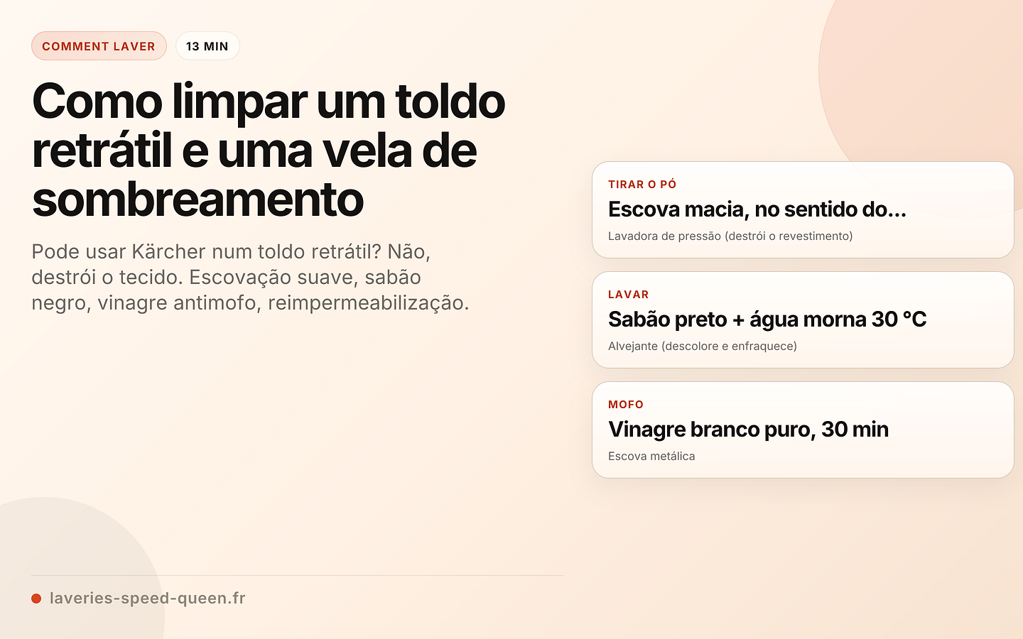 Como limpar um toldo retrátil e uma vela de sombreamento