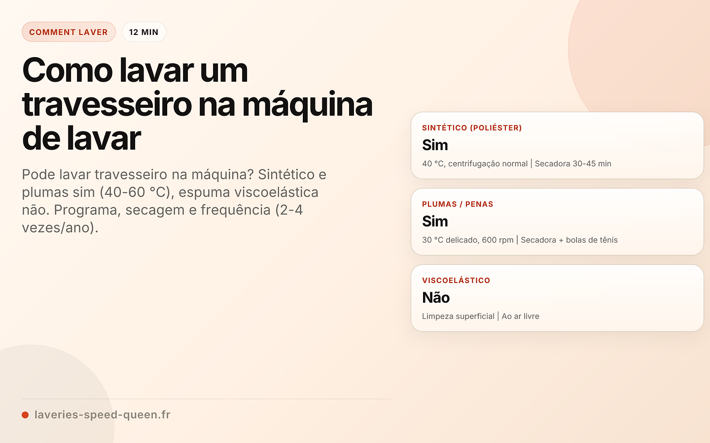 Como lavar um travesseiro na máquina de lavar