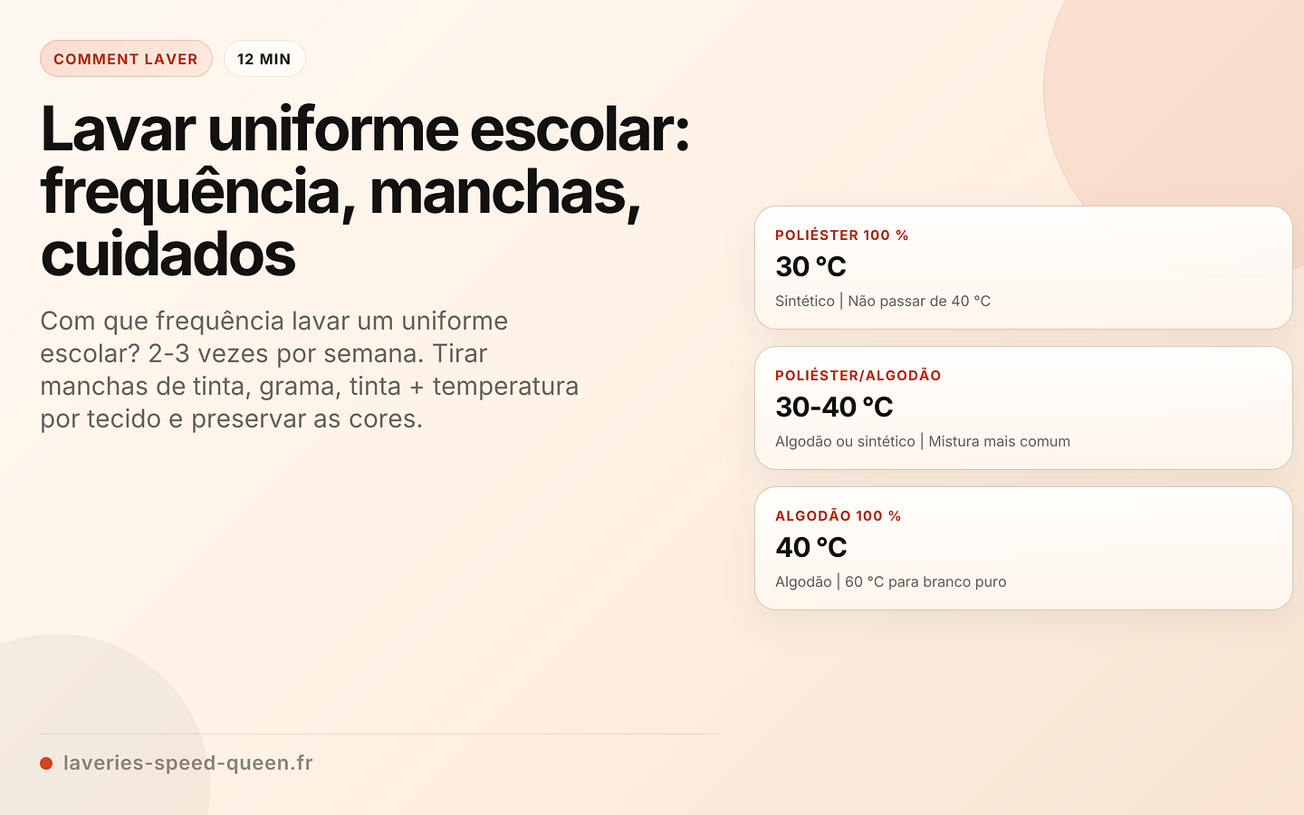Lavar uniforme escolar: frequência, manchas, cuidados