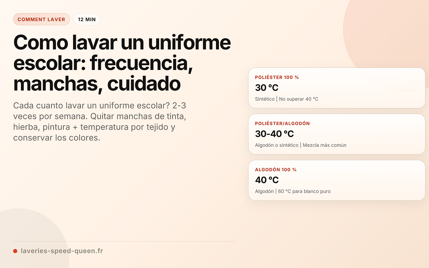 Como lavar un uniforme escolar: frecuencia, manchas, cuidado