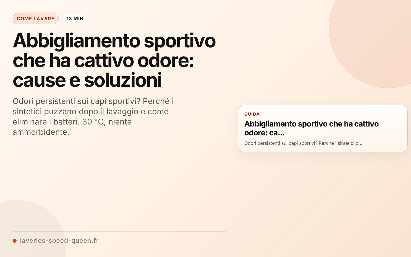 Lavaggio dell'abbigliamento sportivo per tipo di capo