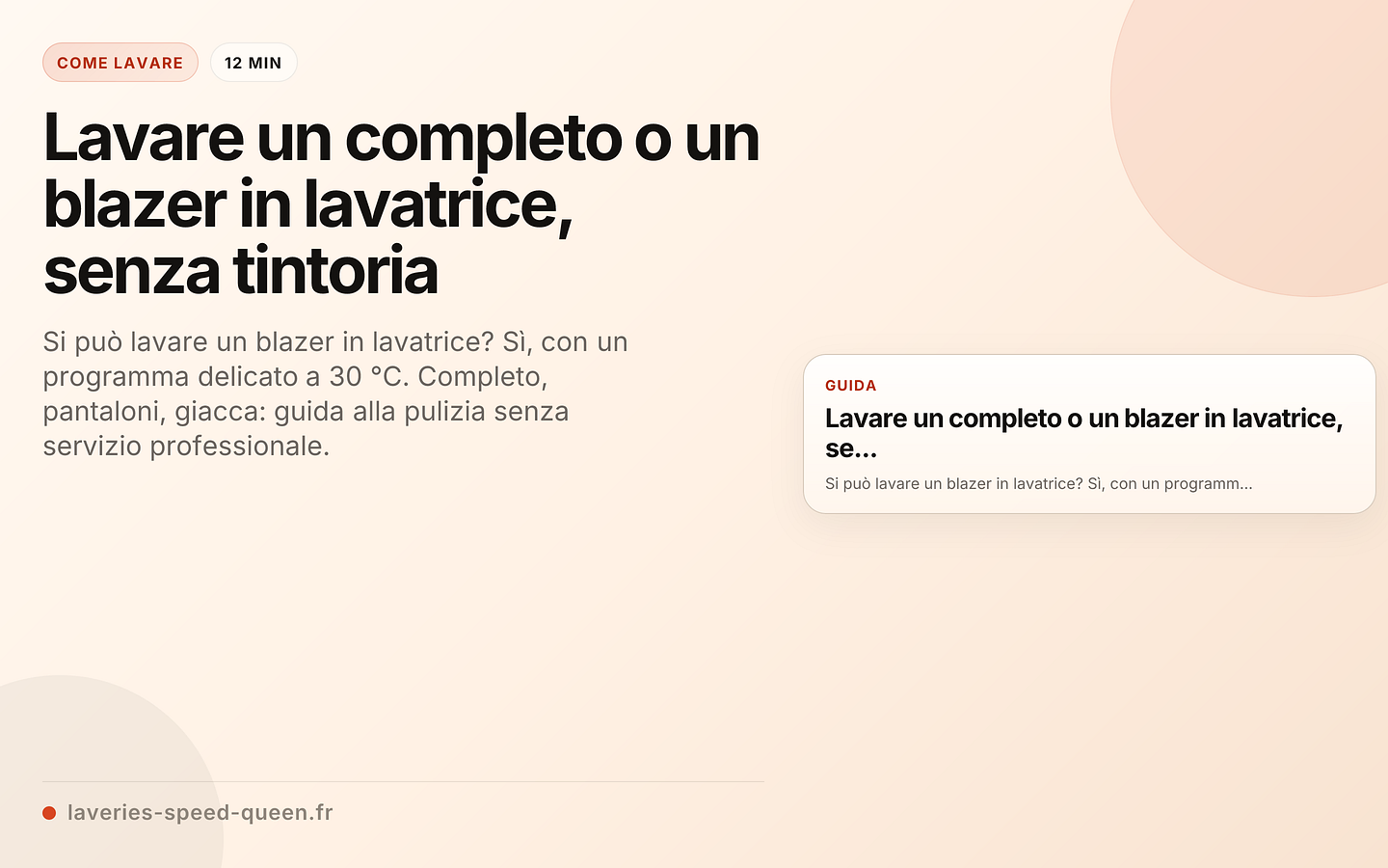 Lavare un completo o un blazer in lavatrice, senza tintoria
