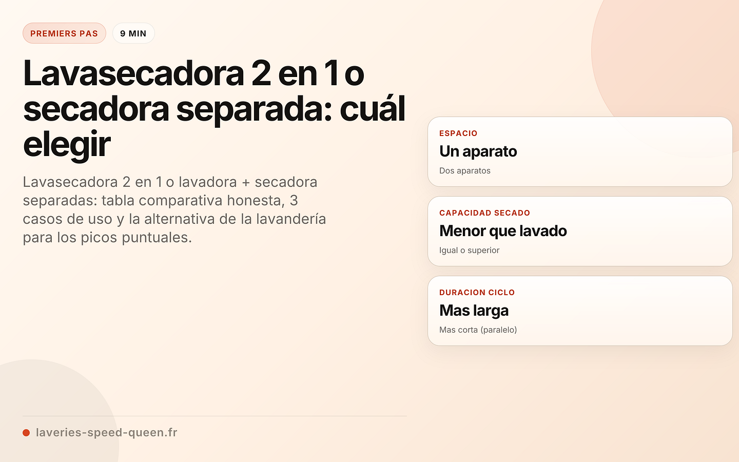 Comparativa lavasecadora 2 en 1 frente a secadora separada