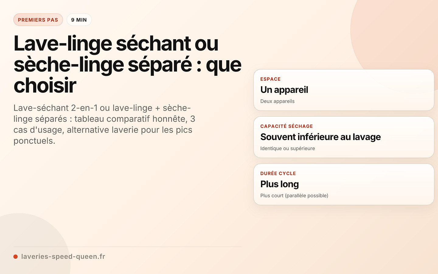 Comparatif lave-linge séchant 2-en-1 vs sèche-linge séparé