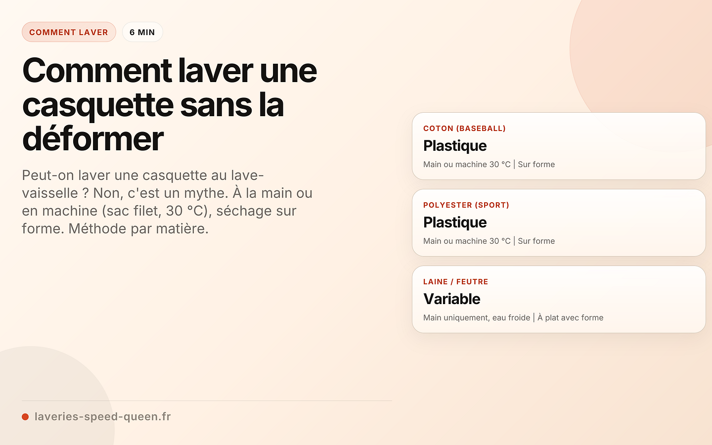 Comment laver une casquette sans la déformer